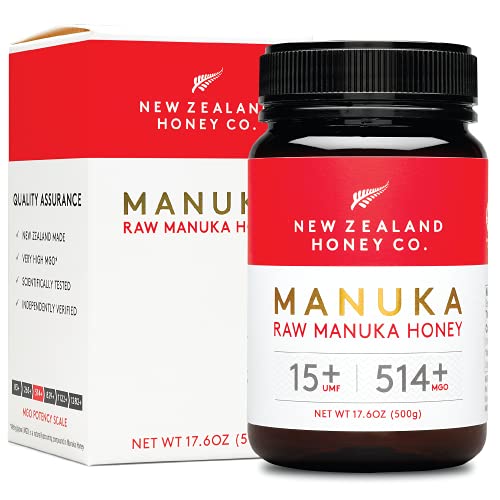 New Zealand Honey Co. Miel de Manuka MGO 514+ / UMF 15+ | Nueva Zelanda Miel 100% Pura y Saludable | 500g