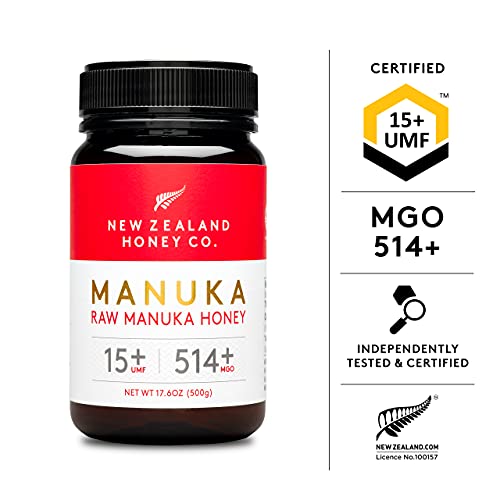 New Zealand Honey Co. Miel de Manuka MGO 514+ / UMF 15+ | Nueva Zelanda Miel 100% Pura y Saludable | 500g