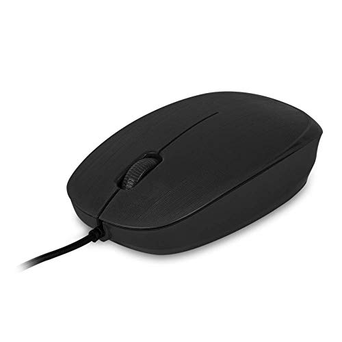 NGS FLAME BLACK - Ratón Óptico 1000dpi con Cable USB, Ratón para Ordenador o Portátil con 3 Botones, Ambidiestro, Negro