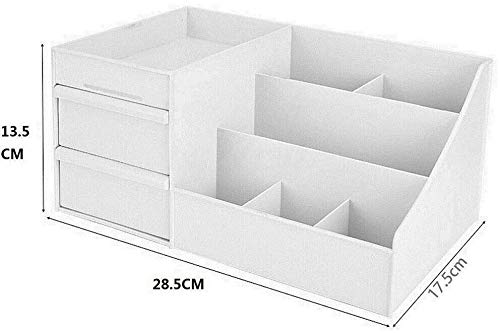 NiC IS COCNG Organizador De Maquillaje, Bandeja De Almacenamiento De Joyas De Caja De Cosméticos Con Cajones, Vanidad De Visualización De Encimera Para Baño Con 2 Cajones 7 Compartimentos, Para Cómoda