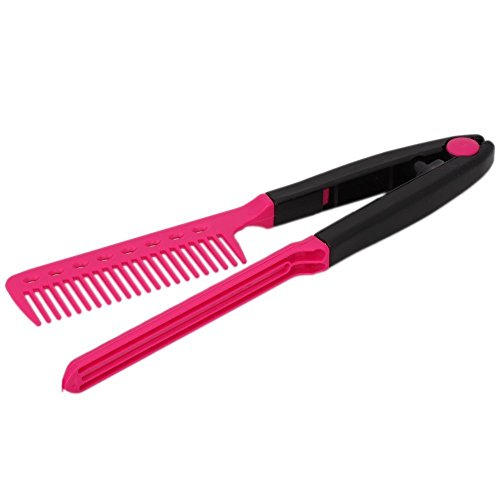 NiceButy Plancha para el pelo peine forma de V plegable Hazlo tú Mismo Herramienta de Salón Peluquería cepillo de cabello, tamaño mini