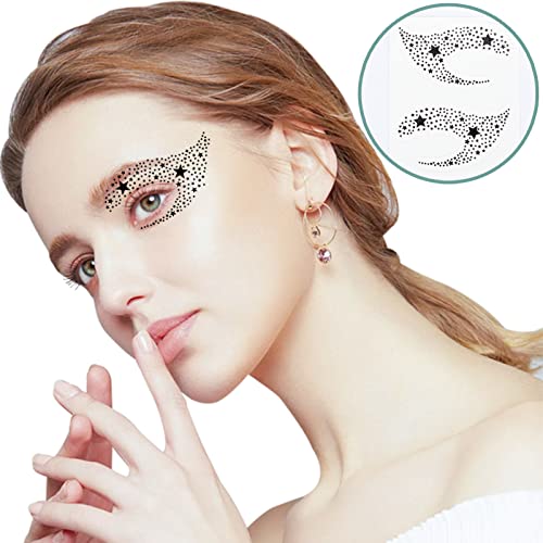 NICENEEDED 12 par de Pegatinas de Tatuaje Temporal para Ojos, Etiqueta Engomada Impermeable de la Plantilla Del Maquillaje de Ojos para la Fiesta, Pegatinas Delineador de Ojos