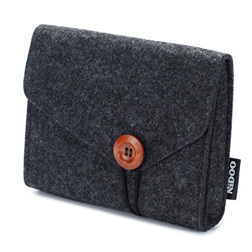 NIDOO Bolsa de almacenamiento de fieltro para accesorios (ratón, teléfono móvil, cables, SSD, caja de disco duro, banco de energía y más) – 6.3 pulgadas, gris oscuro