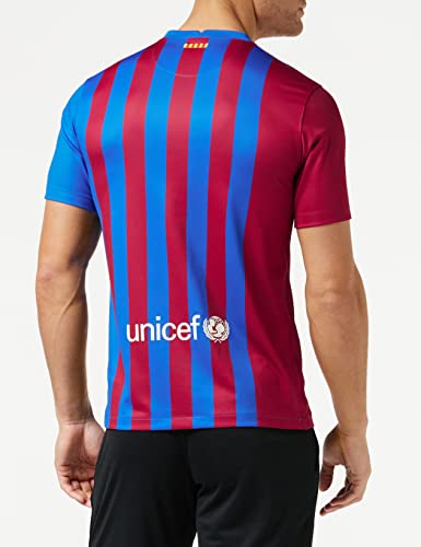 Nike - Barcelona FC Temporada 2021/22 Camiseta Primera Equipación Equipación de Juego, S, Hombre