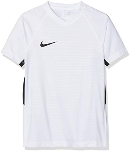 Nike K Tiempo Premier Ss - Camiseta De Manga Corta Unisex - Niños, Blanco (White/ Black), M, Unidad