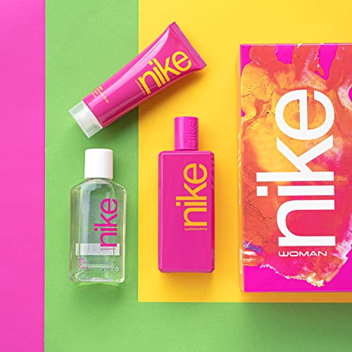 NIKE - Pink, Estuche Regalo de Mujer, Pack de 3 Piezas (Perfume 100 ml + Crema de Cuerpo 75 ml + Gel Baño 100 ml)