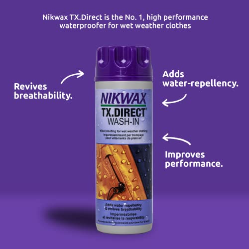 Nikwax TX Directo Wash-In Impermeabilización para la Lluvia Ropa, Unisex, TX Direct Wash-In, Blanco, 300 ml