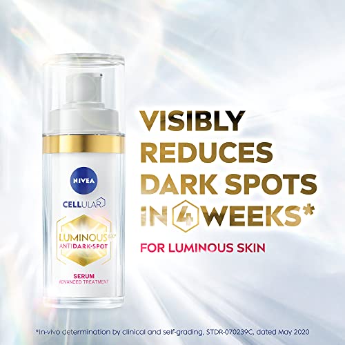 NIVEA Cellular LUMINOUS 630 - Suero de tratamiento avanzado antimanchas (30 ml), suero facial para mujeres, removedor de manchas oscuras para cara, suero facial para piel luminosa