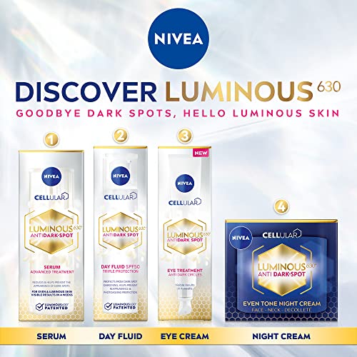 NIVEA Cellular LUMINOUS 630 - Suero de tratamiento avanzado antimanchas (30 ml), suero facial para mujeres, removedor de manchas oscuras para cara, suero facial para piel luminosa