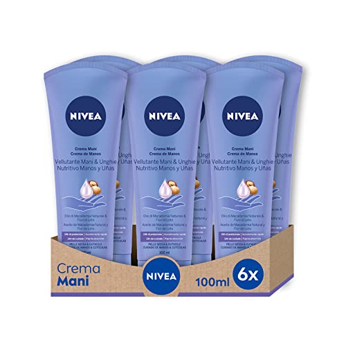 Nivea Crema Manos vellutante con mantequilla de karité – 6 Paquetes de 100 ml – Total: 600 ml