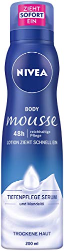 Nivea Cuerpo Mousse con mandelöl, para piel seca, dispensador, 200 ml