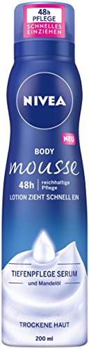 Nivea Cuerpo Mousse con mandelöl, para piel seca, dispensador, 3 Pack (3 x 100 ml)