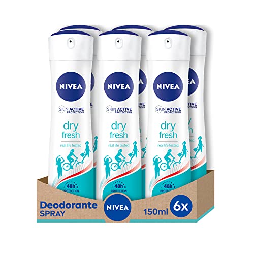 NIVEA Dry Fresh - Desodorante en spray, 6 envases de 150 ml