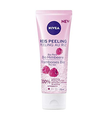 NIVEA Exfoliante orgánico de frambuesa, limpieza facial natural con intensidad exfoliante suave, exfoliante para el rostro sin microplásticos