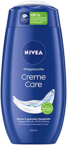 NIVEA Gel de ducha Creme Care (250 ml), gel de ducha con fragancia suave única, crema de limpieza suave con ingredientes seleccionados de crema Nivea