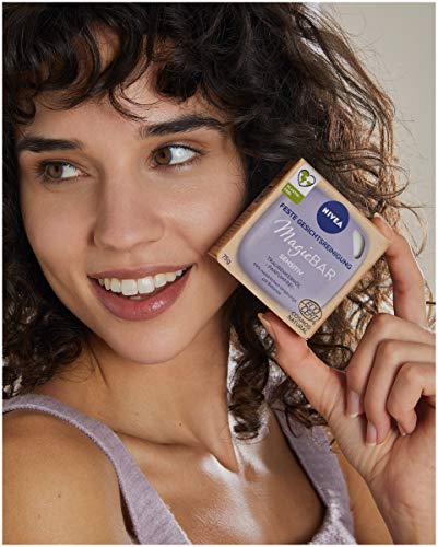 NIVEA MagicBar Sensitiv - Limpiador facial fijo, 75 g, sin perfume, cosmética natural certificada con aceite de pepitas de uva