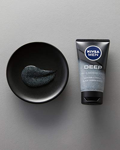 Nivea Men Deep Control - Gel exfoliante antiespinillas y gel de lavado, 1 envase de 75 ml, limpieza facial, limpieza profunda de los poros con exfoliante para la cara