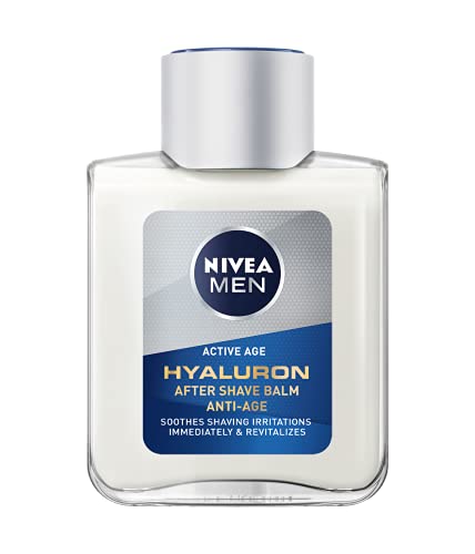 NIVEA MEN Hyaluron Bálsamo After Shave Antiedad con Ácido Hialurónico (1 x 100 ml), bálsamo hidratante para calmar la piel tras el afeitado, bálsamo facial refrescante