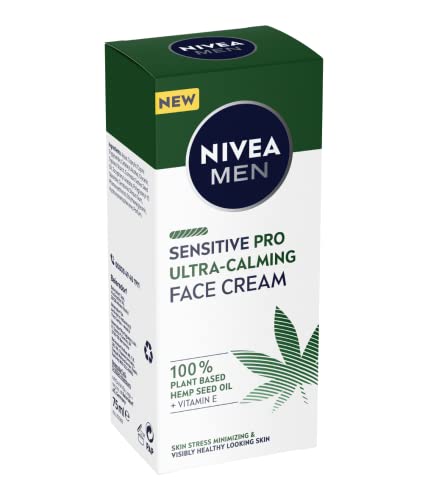 NIVEA MEN Sensitive Pro Ultra-Calming Crema Facial Hidratante (1 x 75 ml), crema de cara para hidratar la piel y reducir los signos de estrés, crema de cuidado facial