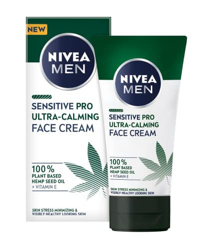 NIVEA MEN Sensitive Pro Ultra-Calming Crema Facial Hidratante (1 x 75 ml), crema de cara para hidratar la piel y reducir los signos de estrés, crema de cuidado facial