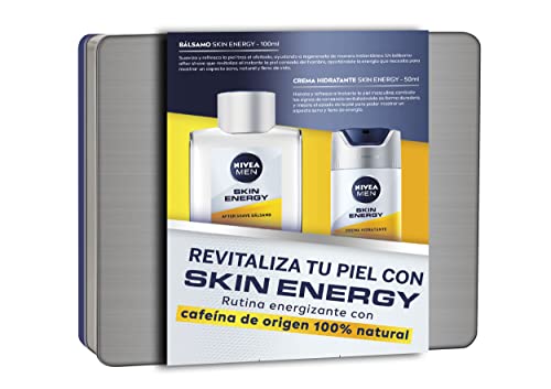 NIVEA MEN Skin Energy Pack Cuidado Facial Energizante Hombre, pack de hombre con bálsamo after shave (1 x 100 ml) y crema hidratante facial (1 x 50 ml)