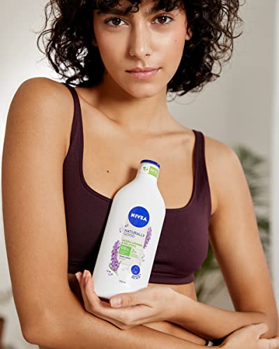 NIVEA Naturally Good Loción Corporal Relajante Lavanda Natural (1 x 350 ml), crema corporal con un 98% de ingredientes naturales, hidrata la piel seca durante 48 horas