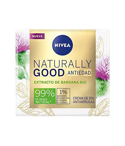 NIVEA Pack Naturally Good Rutina Facial Antiedad, caja de regalo con crema reafirmante de día (1 x 50 ml) y crema de noche regeneradora (1 x 50 ml), pack de mujer