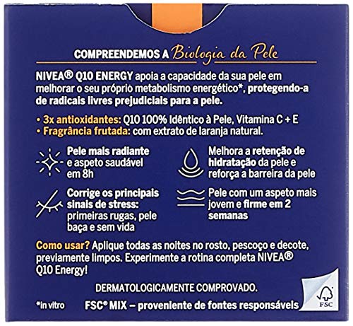 Nivea Q10 Energy Crema de Noche Antiarrugas, 50ml