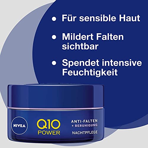 Nivea Q10 Power anti-arrugas + Reducir sensibilidad de noche para rejuvenecedora Cuidado, feuchtigkeitsspendende Crema, 50 ml