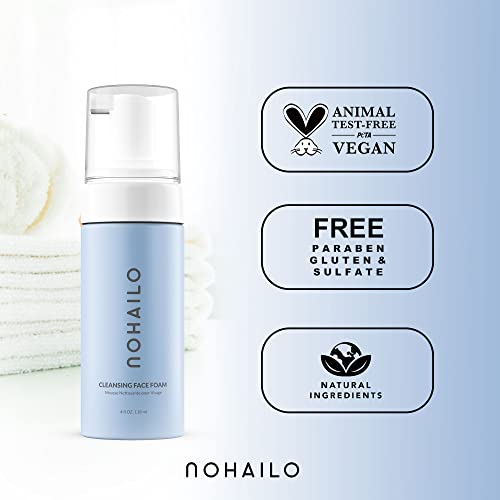 Nohailo Espuma Limpiadora Facial Hidratante | Vegano | Revolucionario Limpiador Facial para Todo Tipo de Pieles | Espuma Limpiadora para la Cara enriquecida con vitaminas C y E