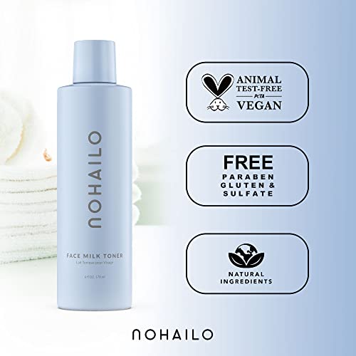 Nohailo Loción Tónico Vegano | Para todo Tipo de Pieles | Leche Tónica Facial Ultra Hidratante | Fórmula Ligera y Fácil de Aplicar | Rico en Nutrientes | Aceite de aguacate, albaricoque y aloe vera