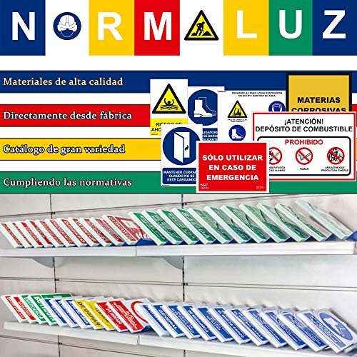 Normaluz NM RD12105 - Señal Luminiscente Salida Flecha Abajo Clase B PVC 0.7mm 10.5 x 42 cm con CTE, RIPCI y Apto para la Nueva Legislación, Verde