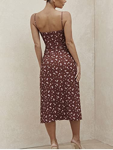 NP Vestido Floral Vestido Mujeres Prairie Straps Backless Courra Draped Lado