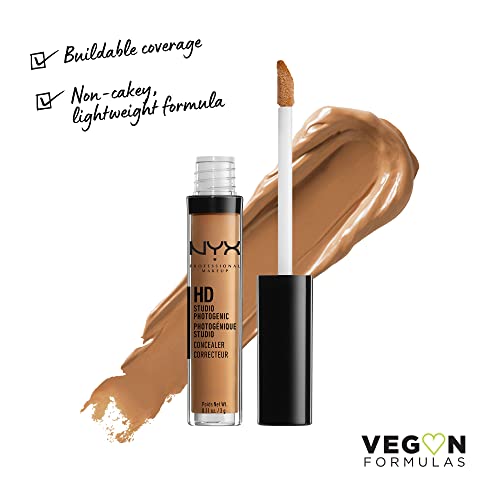 NYX Professional Makeup HD Photogenic Concealer Wand, Corrector para todo tipo de pieles, Cobertura media, Tono: Nutmeg