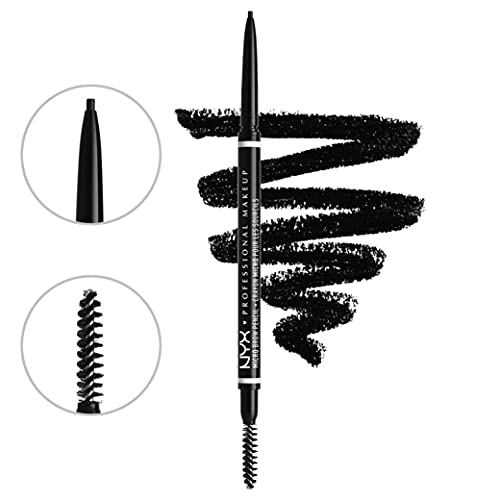 NYX Professional Makeup Kit Dúo Brow Essentials Micro Brow Pencil & Control Freak Clear Brow Gel, Tono: Negro