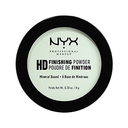 NYX Professional Makeup Polvos fijadores High Definition Finishing Powder, Polvos compactos, Unifica la piel, Acabado mate, Absorbe brillos, Fórmula vegana, Tono: Mint Green