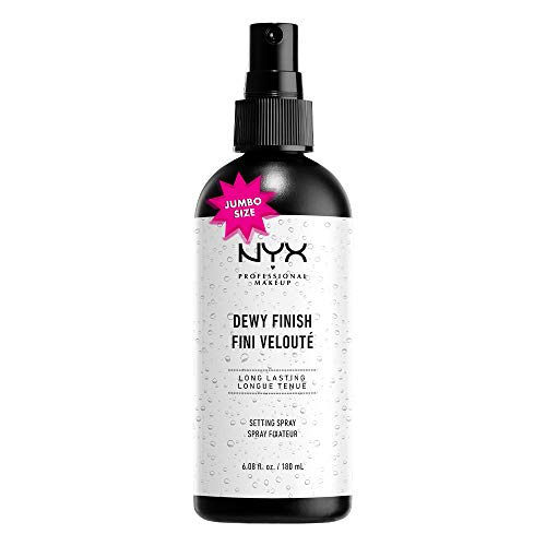 NYX Professional Makeup Spray fijador Makeup Setting Spray, Larga duración, Ligero, Fórmula vegana, Acabado jugoso, Formato Maxi 180 ml