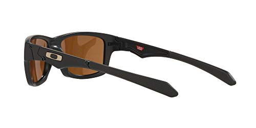 Oakley Men's OO9135 Jupiter Squared Rectangular Sunglasses, Black/Tungsten Iridium Polarized, 56mm