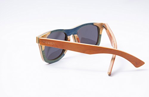 Ocean Sunglasses Wood Venice Beach - Gafas de Sol de Madera - Montura : Amarilla - Lentes : Amarillo Espejo (54001.1)