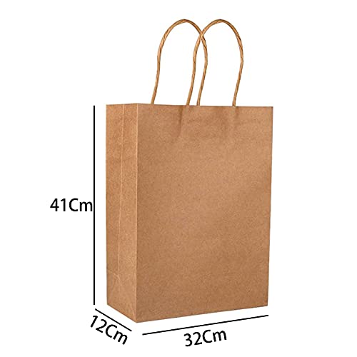 Oceano Bolsa de papel kraft,,Bolsas de Papel con Asas de Colores,Bolsa de Regalo Kraft con Asa,Bolsas de Fiesta de Regalo con Asas,Bolsas Papel Regalo 25UD (18x24x8, BLANCO)