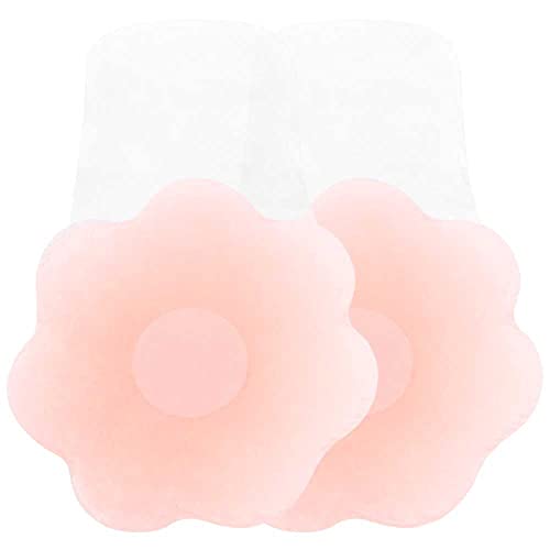 OcioDual 2X Adhesivos Alza Senos Pechos Silicona Cubre Pezoneras Copa A B C Flores Reusable Invisible Realzador de Belleza