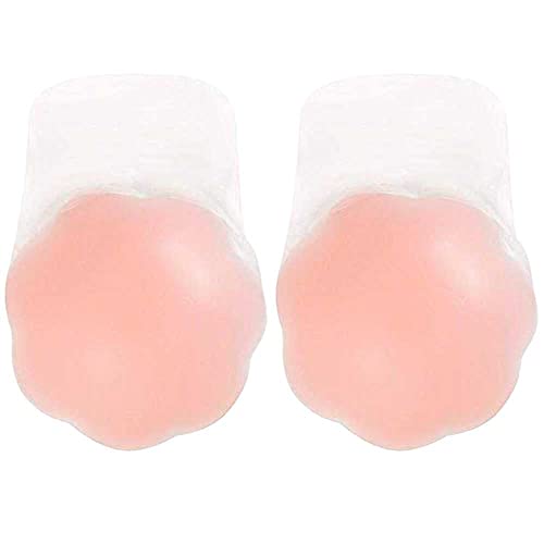 OcioDual 2X Adhesivos Alza Senos Pechos Silicona Cubre Pezoneras Copa A B C Flores Reusable Invisible Realzador de Belleza