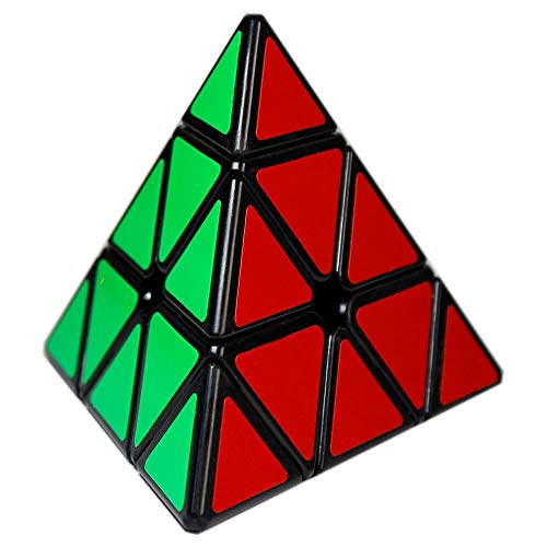 OJIN MO Fang GE Qiming A Pyraminx Cube MoFangGe Pirámide Triángulo de Cuatro Ejes Tetraedro Velocidad Puzzle Cubo Suave torneado Cube Juguete (Negro)