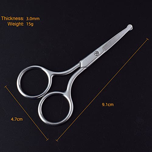 Olakin Tijeras de Acero Inoxidable con Punta Redonda Trimmer, Tijeras para Nose hair, Ceja, Orejas y ​Barba Pelo Quita, Universal para hombres y mujeres(9,1 x 4,7cm)