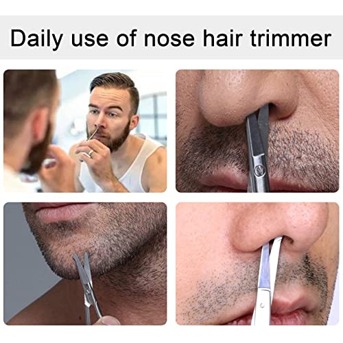 Olakin Tijeras de Acero Inoxidable con Punta Redonda Trimmer, Tijeras para Nose hair, Ceja, Orejas y ​Barba Pelo Quita, Universal para hombres y mujeres(9,1 x 4,7cm)