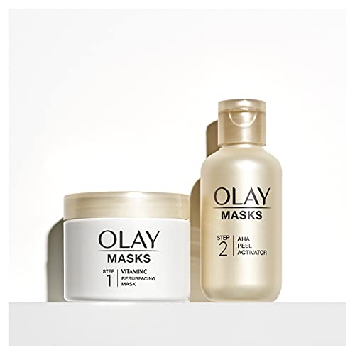 Olay Kit de máscara facial de vitamina C, kit exfoliante con máscara, sílice, exfoliante de piel de aja, 0.47 onzas líquidas