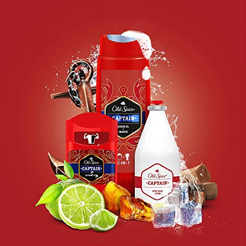 Old Spice Captain Gel de Ducha y Champú, para Hombres, 400 ml, PACK X4