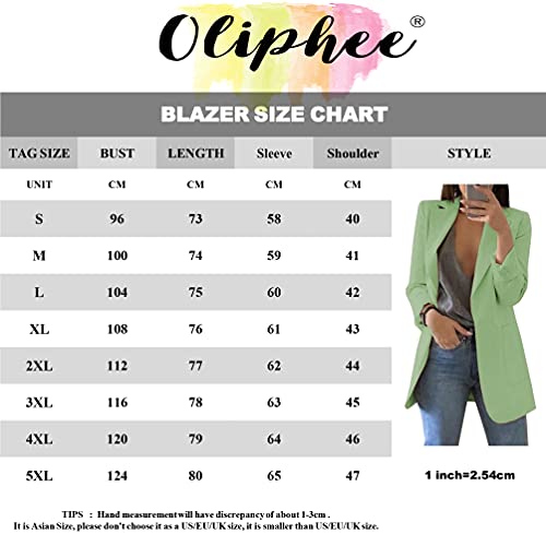 OLIPHEE Mujer Blazer Traje De Chaqueta Ropa Trabajo Casual OL Oficina Negocio con Bolsillo Camuflaje-2XL