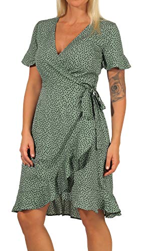 Only 15206407 Vestido, AOP: Punto Negro Verde Chinois, 40 para Mujer