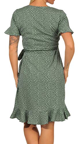 Only 15206407 Vestido, AOP: Punto Negro Verde Chinois, 40 para Mujer